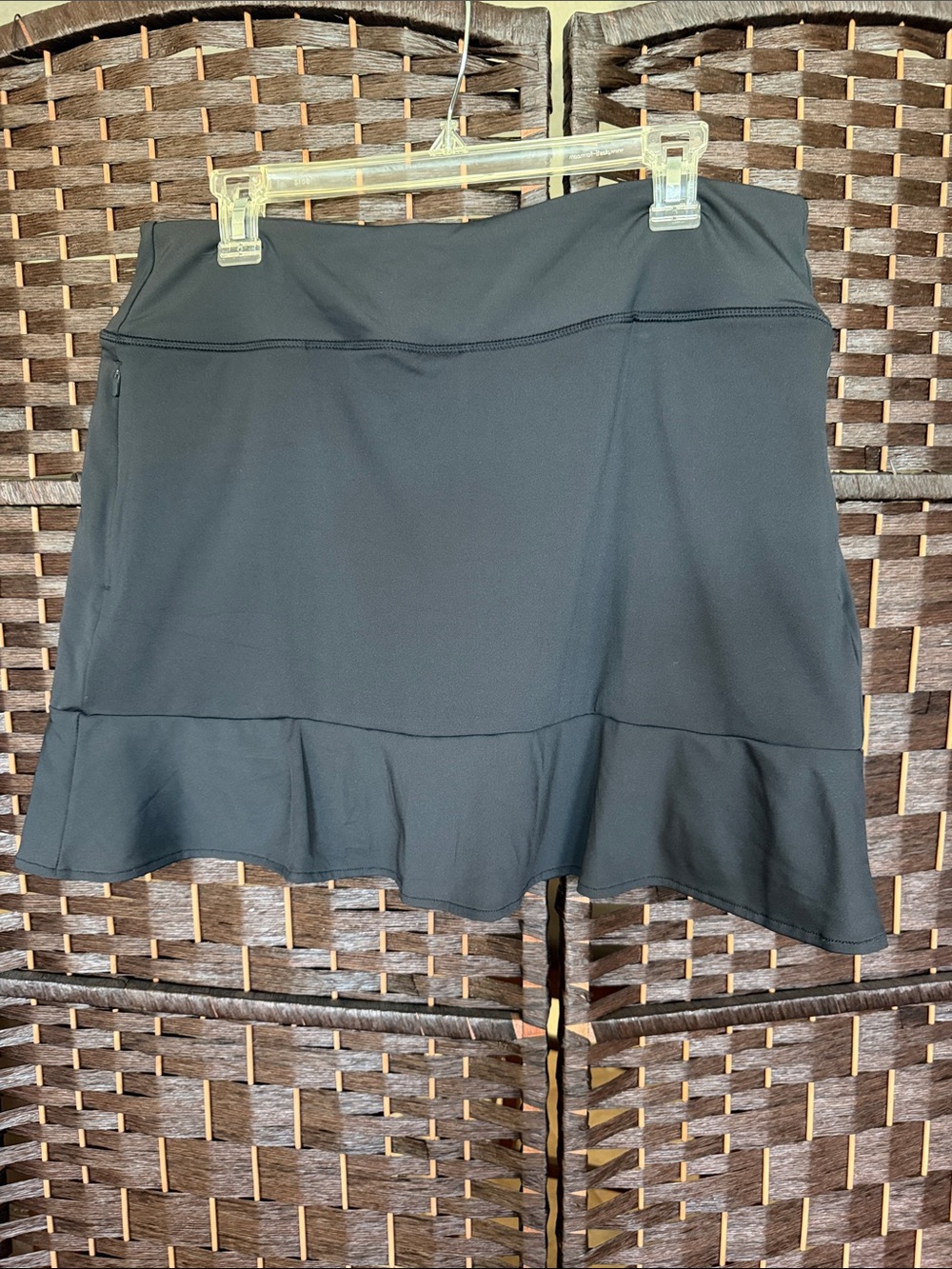 Women's Black Ruffle-Hem Athletic Skort